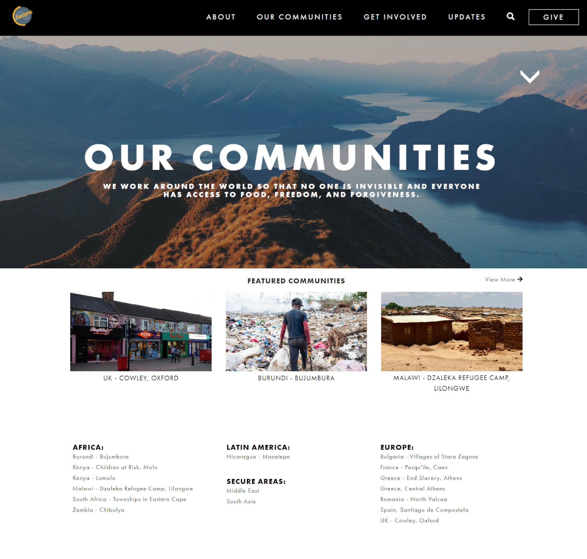 Communities Page